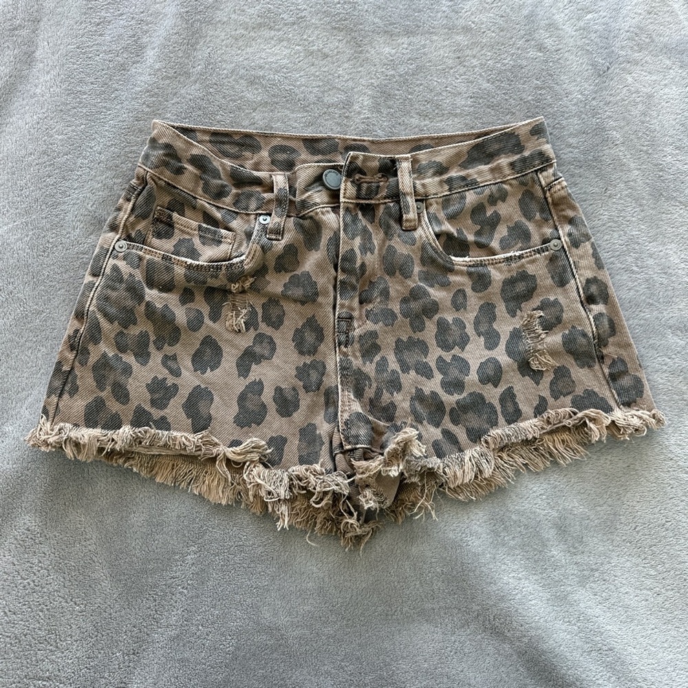 Cheetah print cutoff shorts